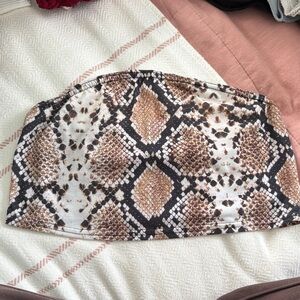 Pretty Little Thing snake skin bandeau